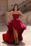 Strapless Asymmetry Valentine Dress - PRIMROSE