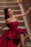 Strapless Asymmetry Valentine Dress - PRIMROSE