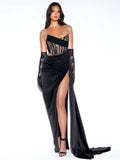 Draped Corset Dress With Gloves