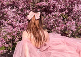 Celebrity Style Asymmetric Maternity Tulle Gown