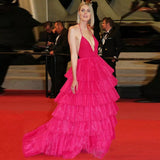 Long Spaghetti Strap Beauty Pageant Red Carpet Dress