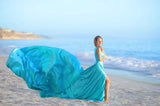 One Shoulder Wedding Photoshoot Dress With Train