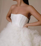 Extra Lush Strapless White Wedding Gown
