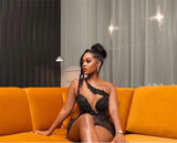 Sexy Short Sequinned Valentine's Day Black Dress