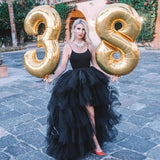 High-Low Tiered Tulle Skirt