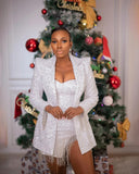 2pc Formal Event Short Dress and Blazer Jacket Set