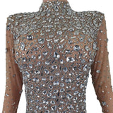 Rhinestone Embellished Sheer Mesh Dress