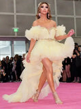 High-Low Off-the-shoulder Tulle Dress