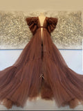 Brown Sugar Tulle Robe
