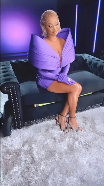 Sexy Cocktail Party Cape Dress With Gloves