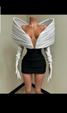 Sexy Cocktail Party Cape Dress With Gloves