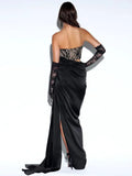 Draped Corset Dress With Gloves