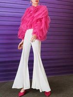 Classic Ruffle Tulle Top in Pink