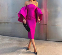 Chic Formal Event Pink Midi Dress