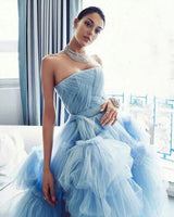 Asymmetry Pleated Wedding Anniversary Tulle Dress