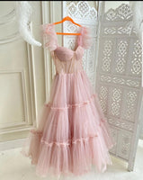 Dusty Pink Prom Tulle Dress