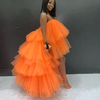 Reversible High-Low Versatile Birthday Tulle Skirt/Gown in Orange