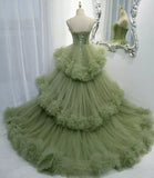 3-Tiered Ruffle Bridal Shower Cinderella Tulle Gown