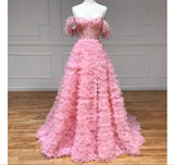 Multilayered Feather Detailed Tulle Dress