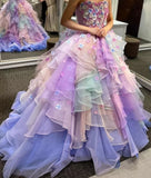Drag Queen Music Stage Performance LGBT Rainbow Floral Tulle Gown