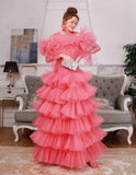 Exaggerated Irregular Fashion Statement Tulle Gown