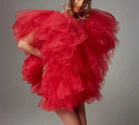 Fluffy Ruffles Tiered Tulle Dress