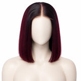 10"Glueless Human Hair Ombre Straight Lace Wig - Steph
