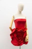 3D Rose Detail Short Dress