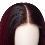 10"Glueless Human Hair Ombre Straight Lace Wig - Steph