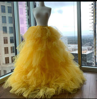 Long Yellow Frock & Frill Tulle Skirt